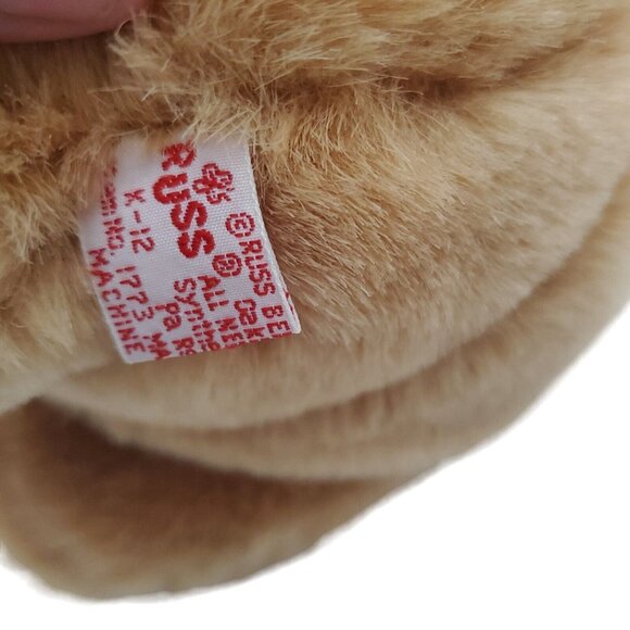 Vintage Russ Brown Teddy Bear Stuffed Animal Plush Red I Love You Shirt 9" Plush - Picture 6 of 7